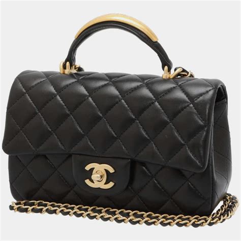 chanel mini flap bag with top handle lambskin|chanel mini flap bag rectangular.